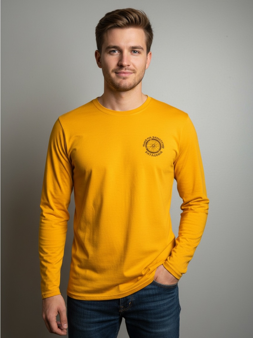 Patagonia Long-Sleeve Graphic Crewneck Shirt Mustard Large